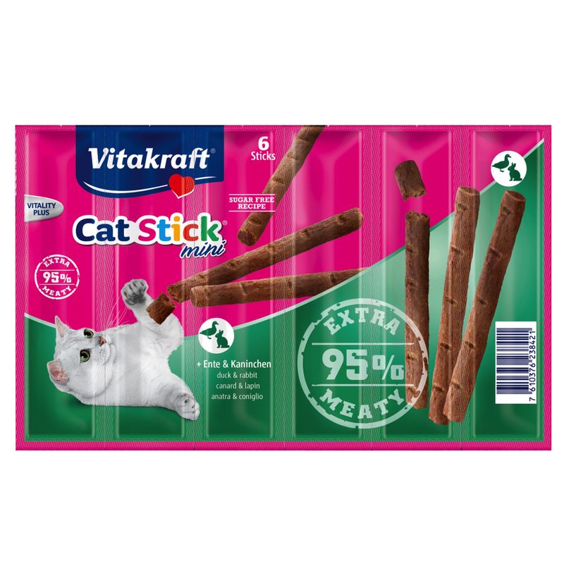 Bâtonnets à macher Vitakraft Cat Stick Mini, canard & lapin