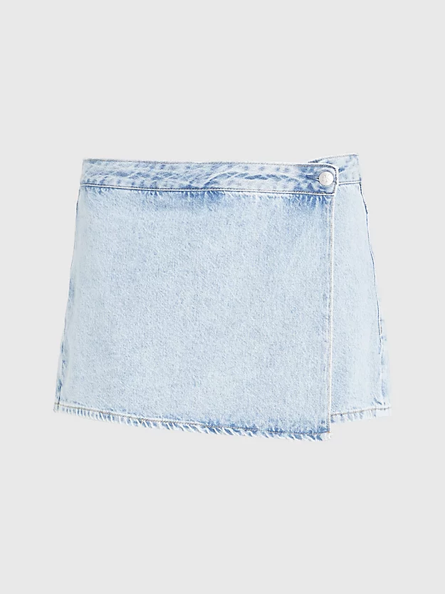 saia-calça jeans transpassada