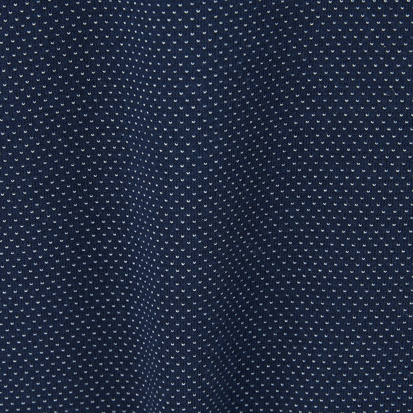 Polo manches longues jacquard col fantaisie Bleu foncé