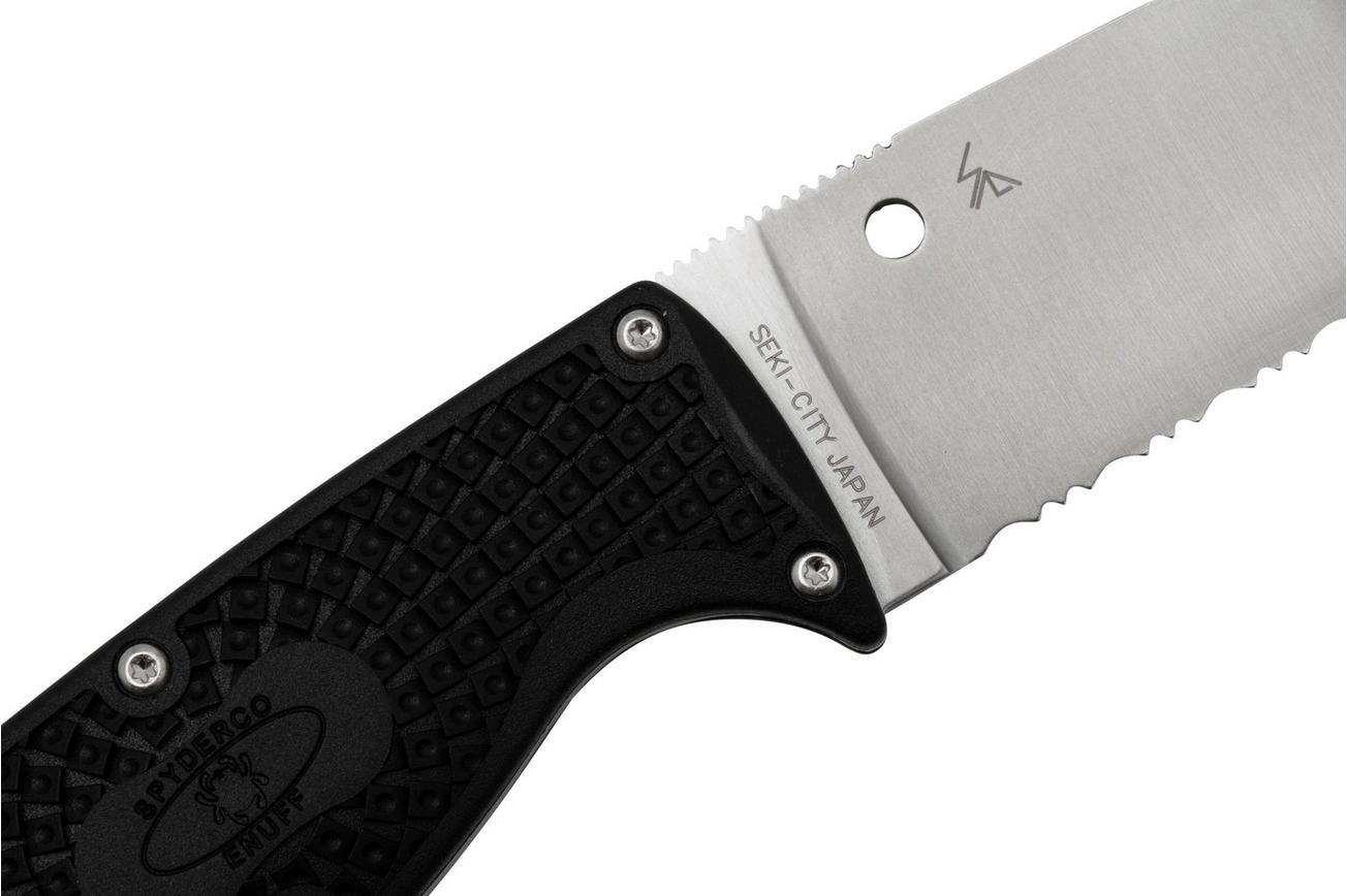 Spyderco FB31SBK2, Enuff 2, Leaf Shape, Serrated SpyderEdge, vaststaand mes