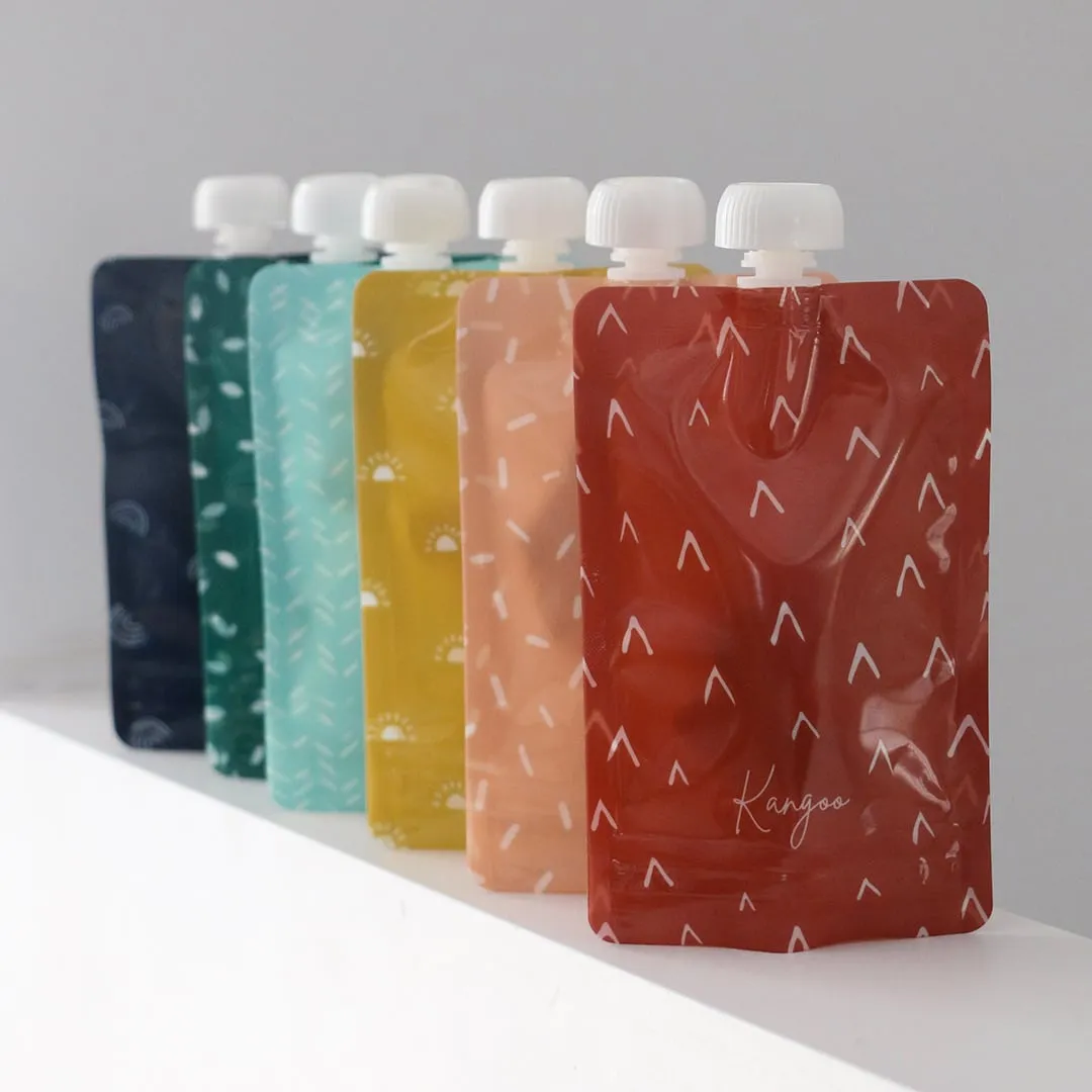 Kangoo et cie Pochettes à compote réutilisables Boho 6x (4oz)