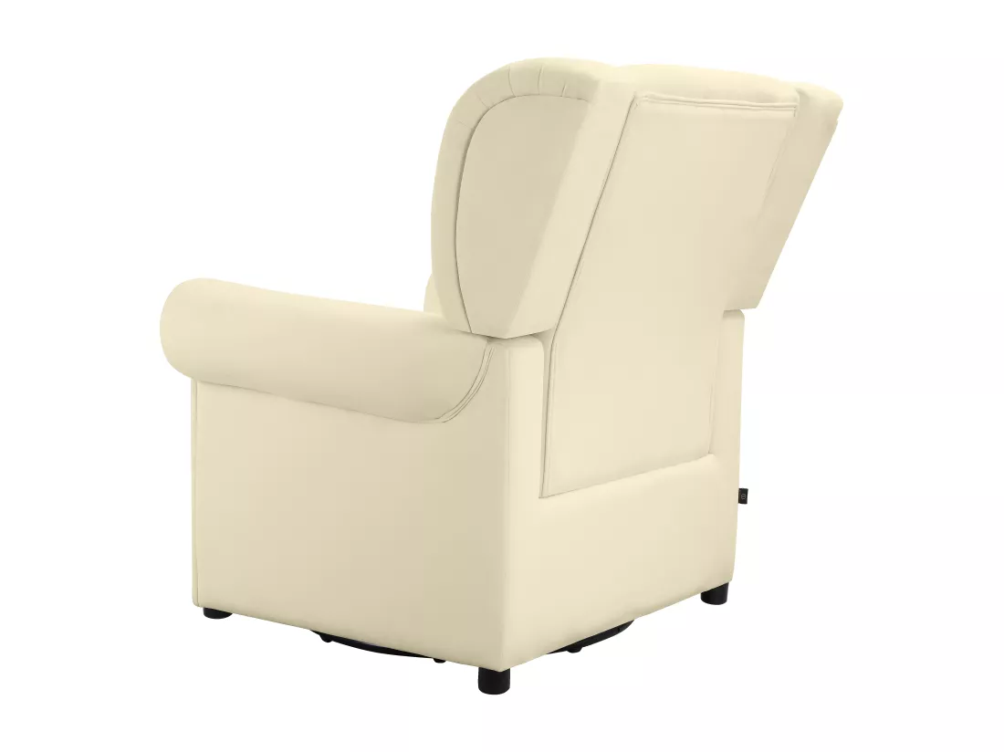 Lillyse | Fauteuil à bascule avec fonction pivotante en velours blanc