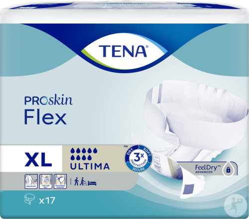 Tena Proskin Flex Ultima Change Complet Absorbant Avec Ceinture Flexible Taille XL 17 Pièces