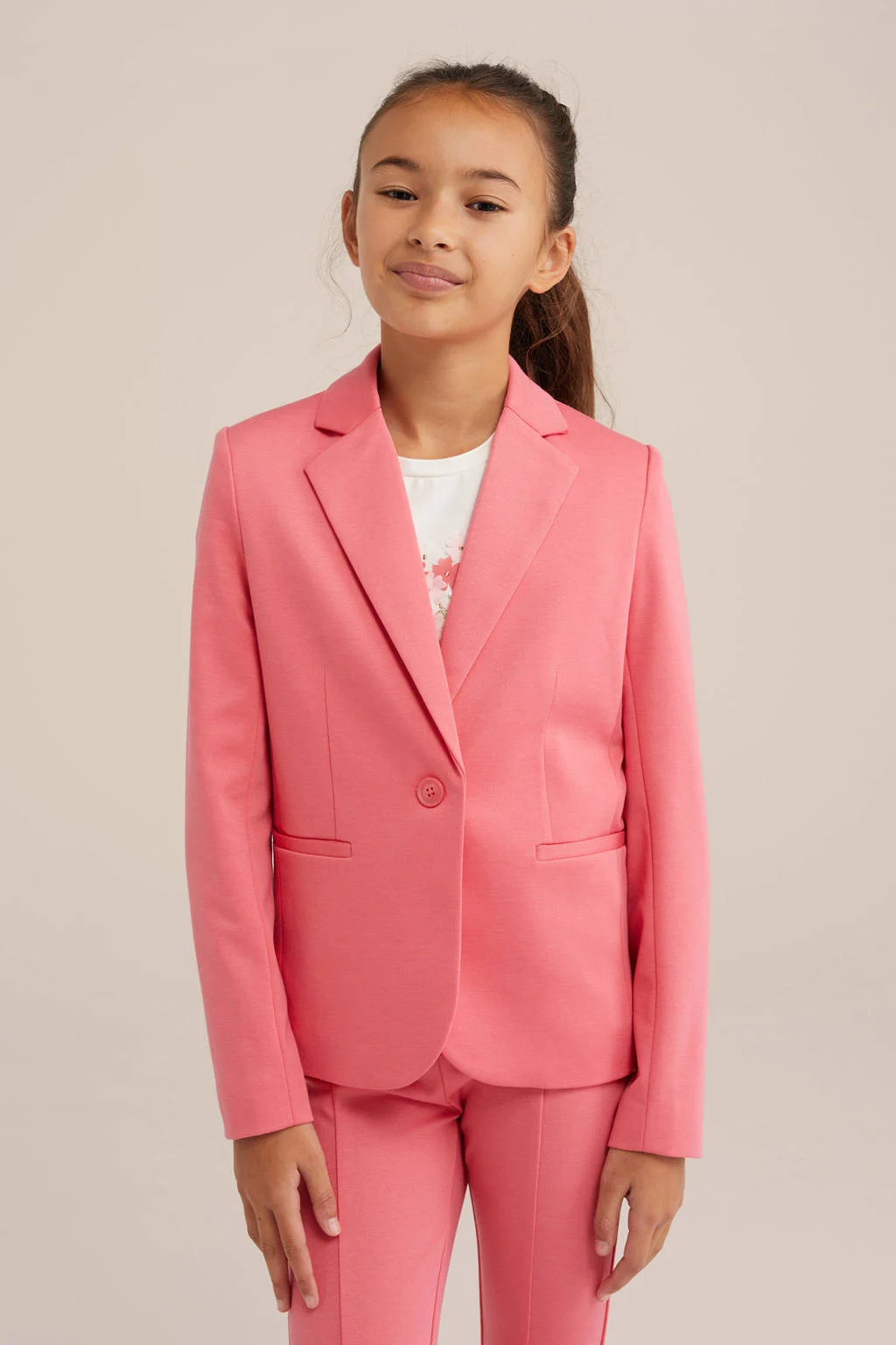 WE Fashion regular fit blazer roze