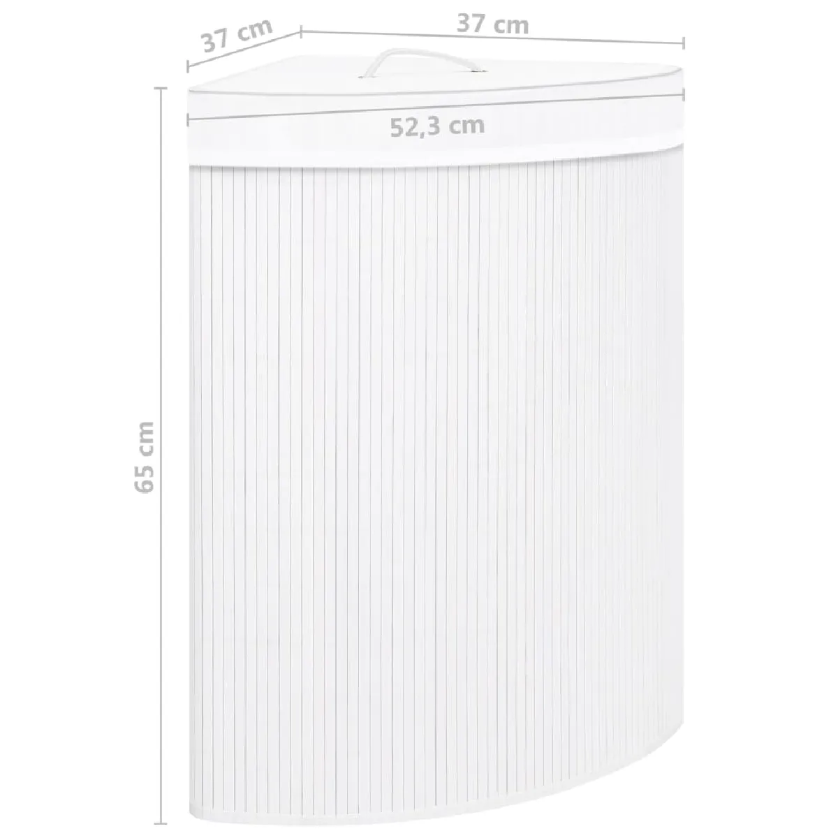 vidaXL Panier à Linge D'Angle - Bambou Blanc
