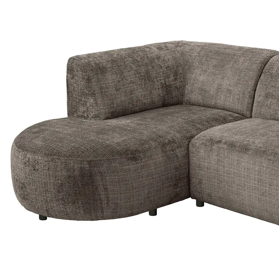 Hoekbank Luna links - stof Cremona - taupe