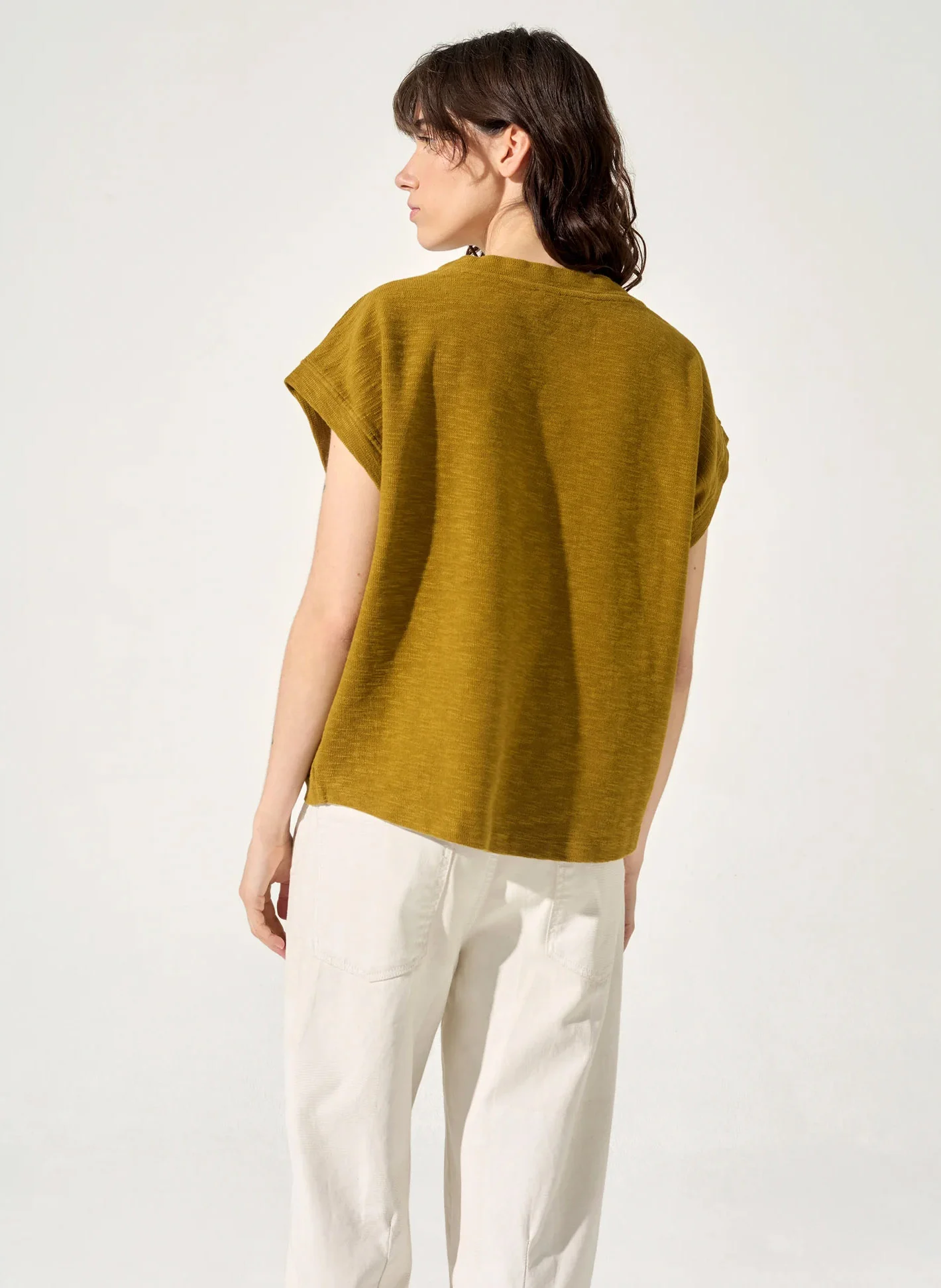 MARCIA - Tee-shirt ample en coton mélangé | Jaune