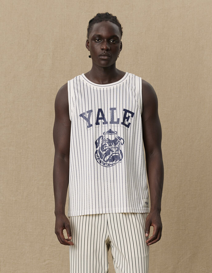 Les Deux x Yale Yale Printed Mesh Tank Top Beige