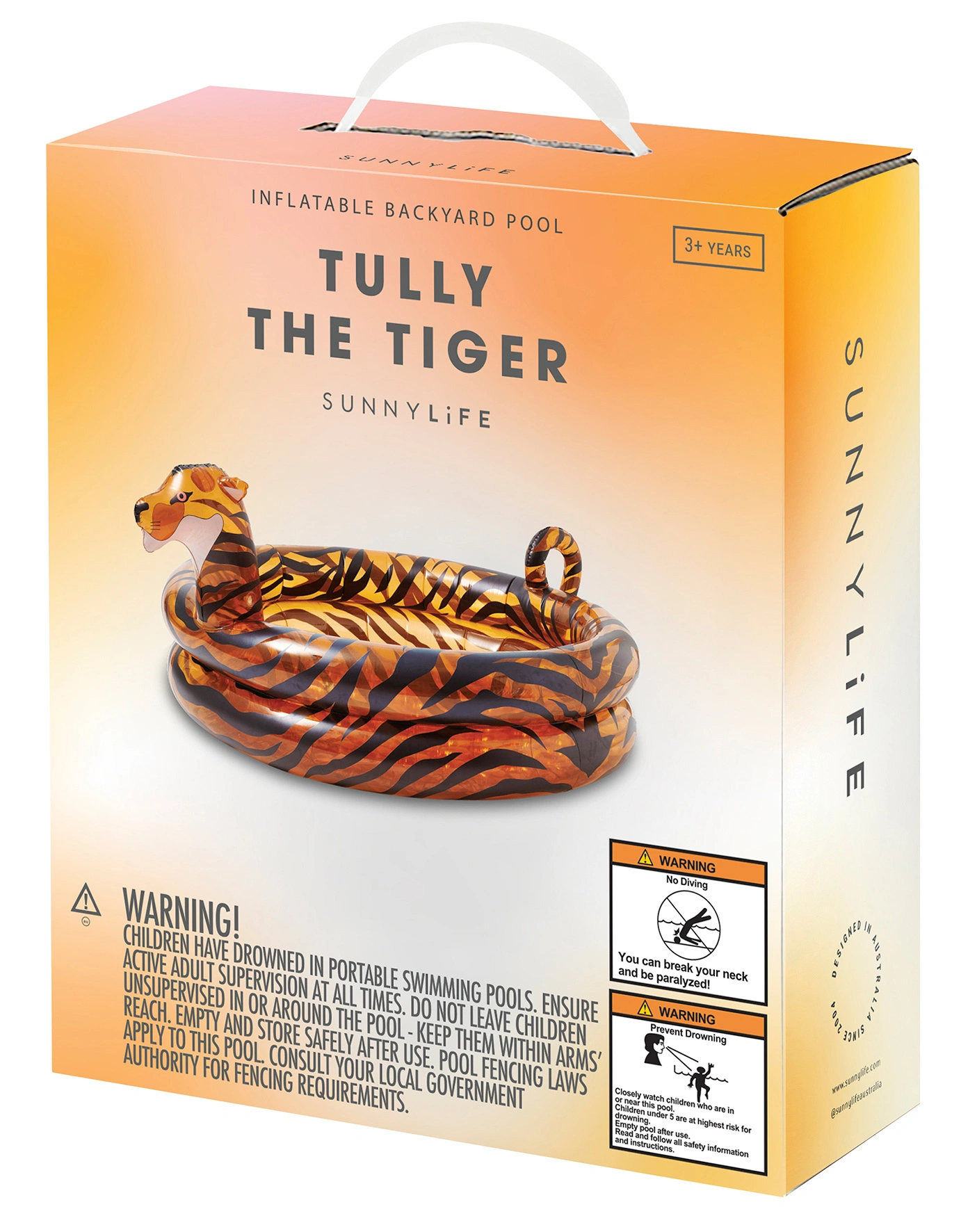 Planschbecken TULLY THE TIGER (Ø130 cm) in orange
