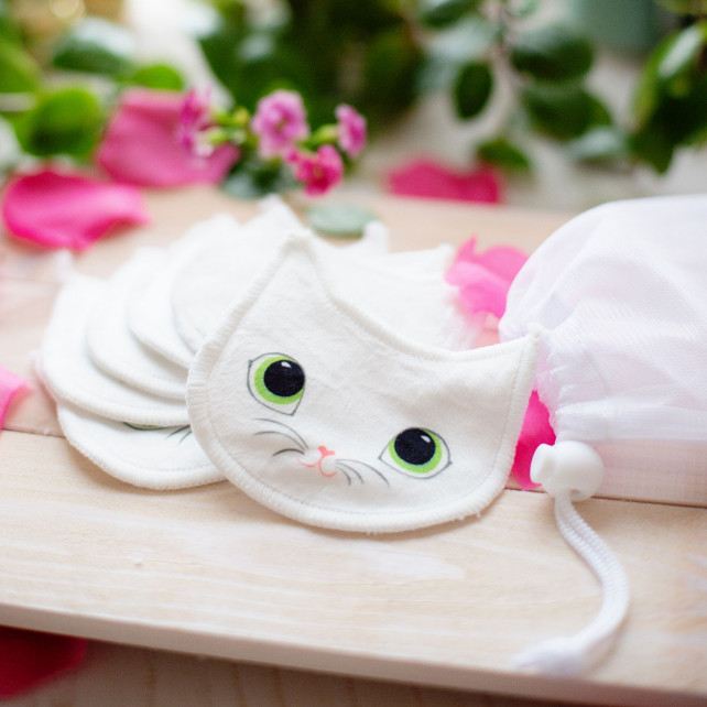 Set de 6 disques démaquillants lavables - Beautycat