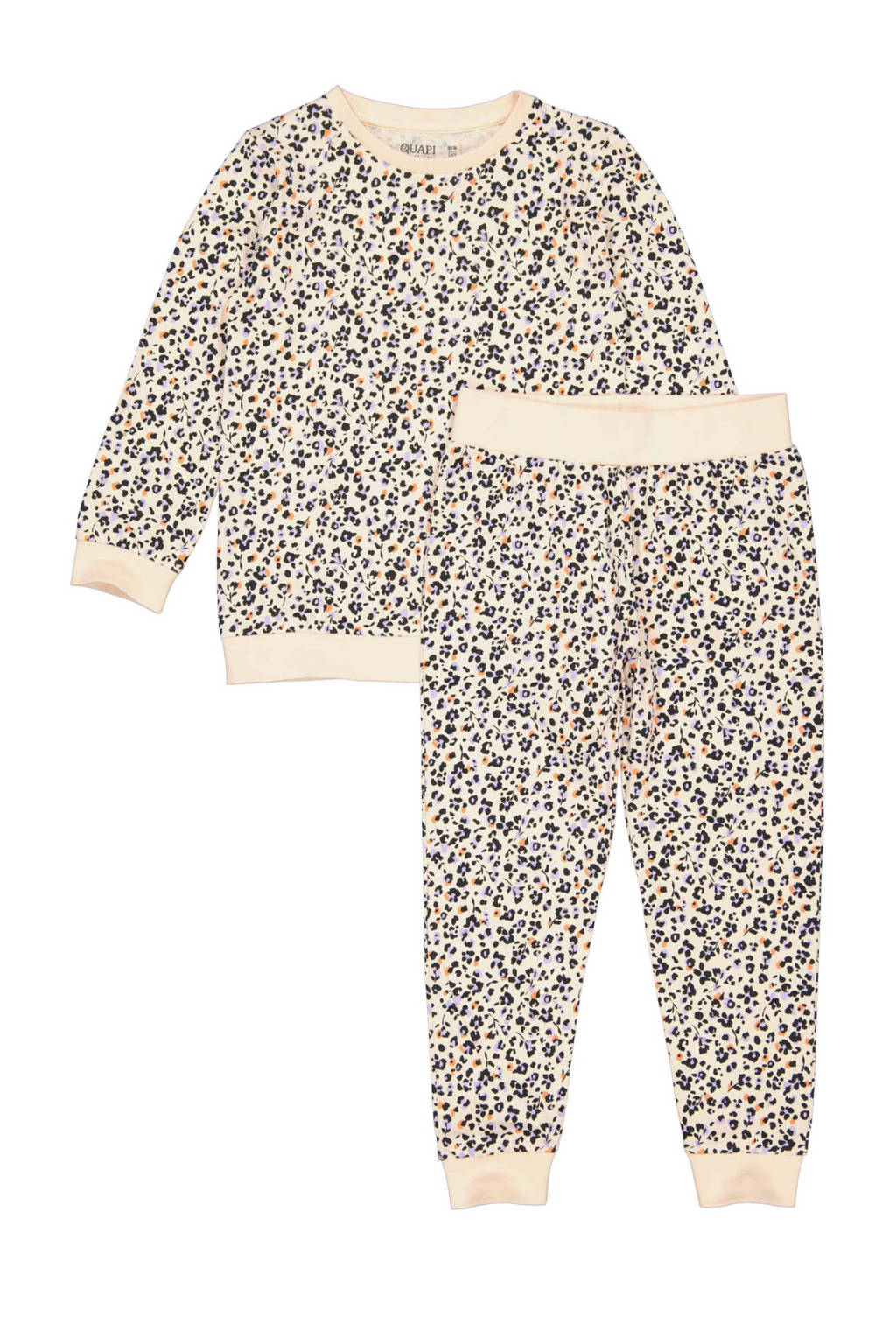 Quapi gebloemde pyjama PUCK ecru/zwart/multicolor