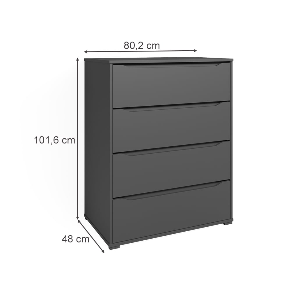 Vicco Kommode Highboard Mehrzweckschrank Ruben Anthrazit Schublade 80 cm Ablage
