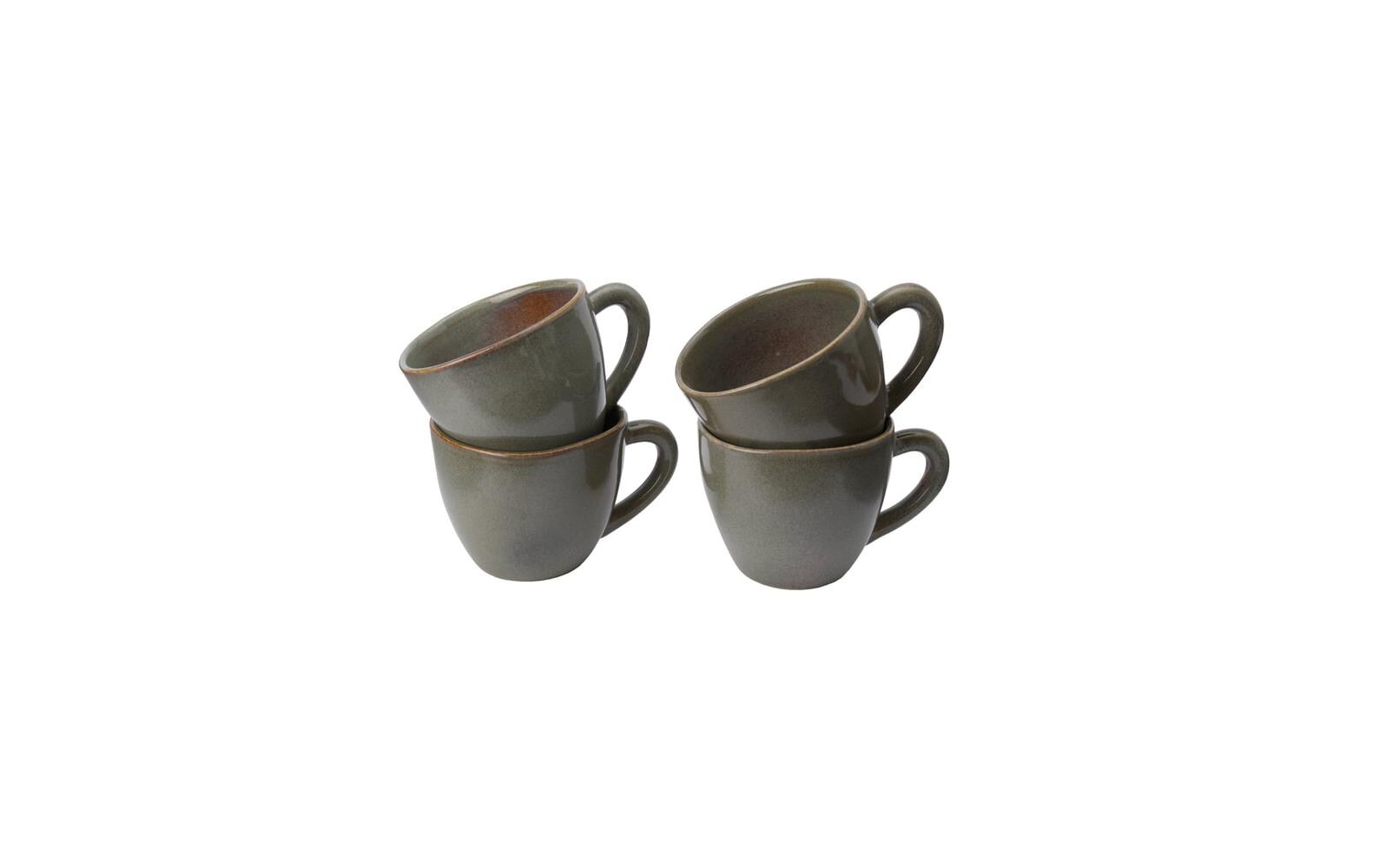 Kaffeebecher Capela 200 ml, 4 Stück, OlivgrünHandgefertigtes Tassen-Set
