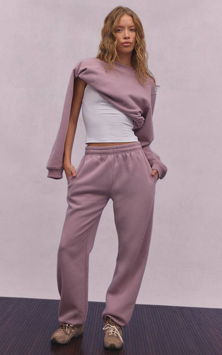 Mauve Pantalon De Jogging À Revers