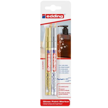 edding 751 Glanzlackmarker 1-2mm, gold und silber