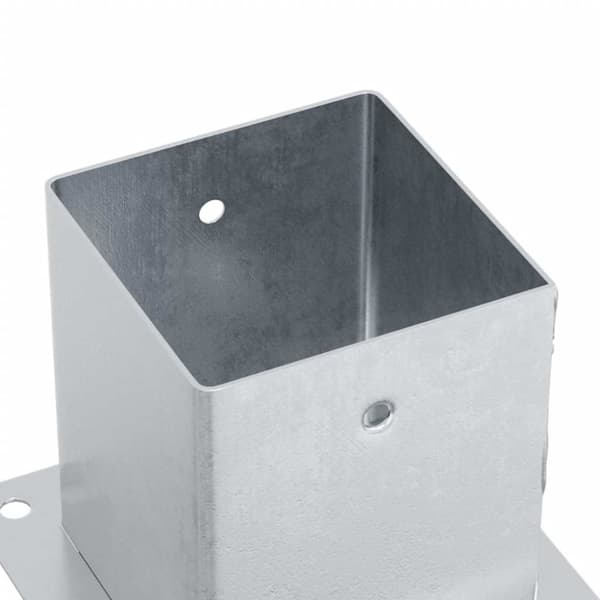 vidaXL Stolpebunner firkantet 4 stk sølv 121x121 mm galvanisert stål