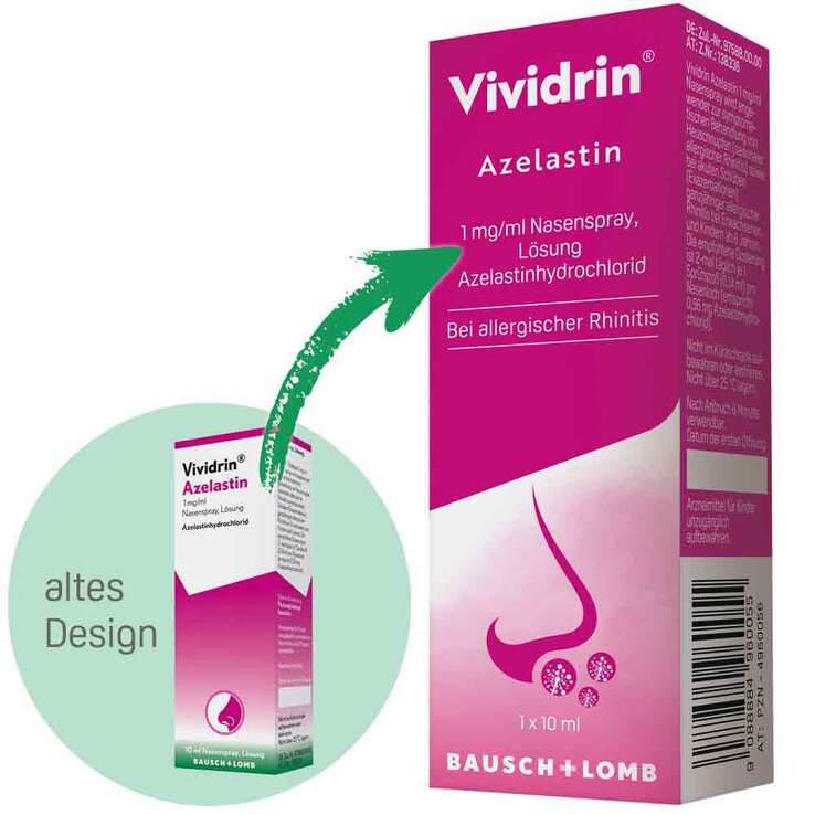 Vividrin® Azelastin Nasenspray Akuthilfe bei Heuschnupfen und Allergien, 10 ml