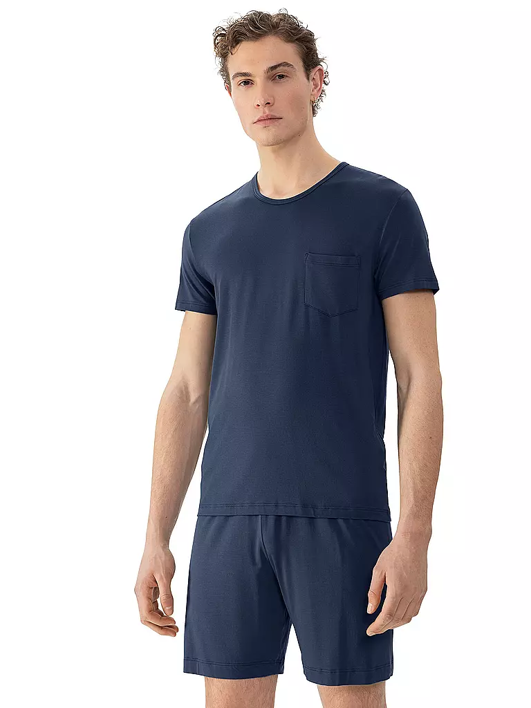 MEY Pyjama T-Shirt JEFFERSON fossil grey dunkelblau