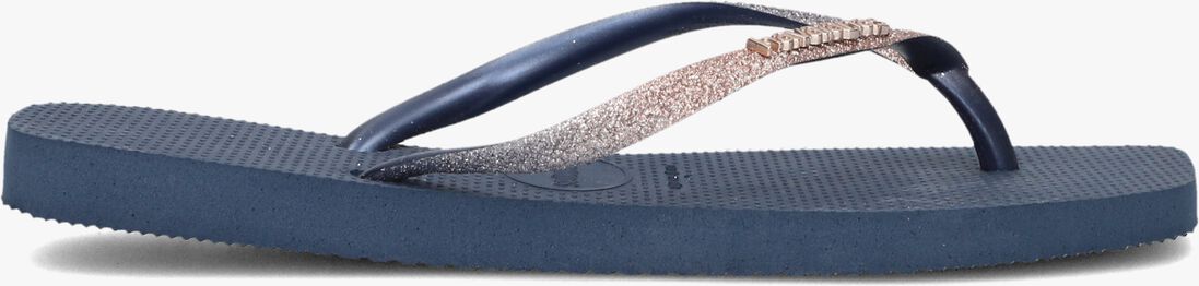blauwe havaianas teenslippers square glitter