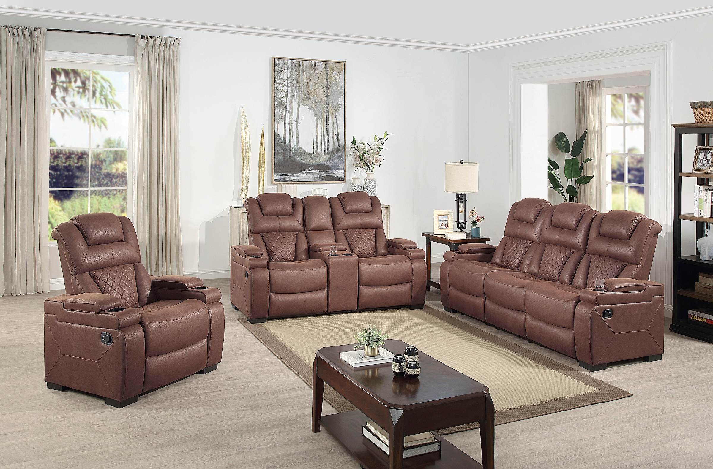 ATLANTIC home collection Relaxsessel »Faris« Relaxfunktion, Getränkehalter und Staufach in Armlehnen