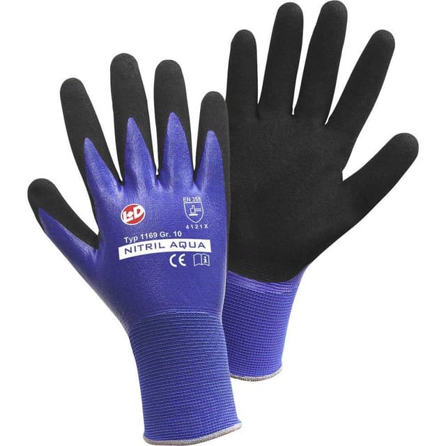 L+D Nitril Aqua 1169-L Nylon Arbejdshandske Størrelse