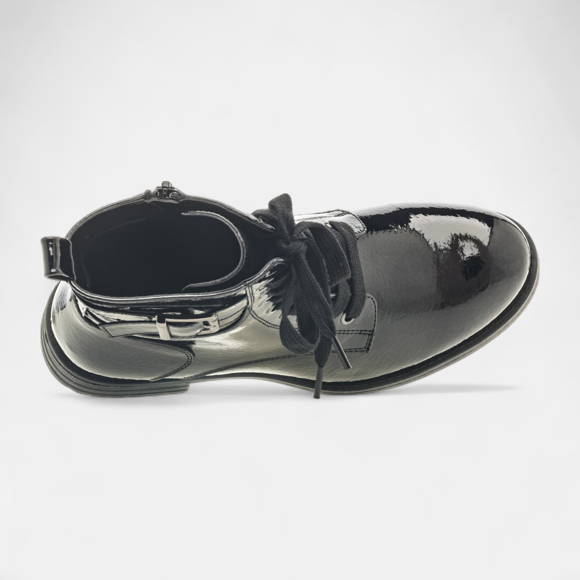 Bottines à lacets Femme noir vernis