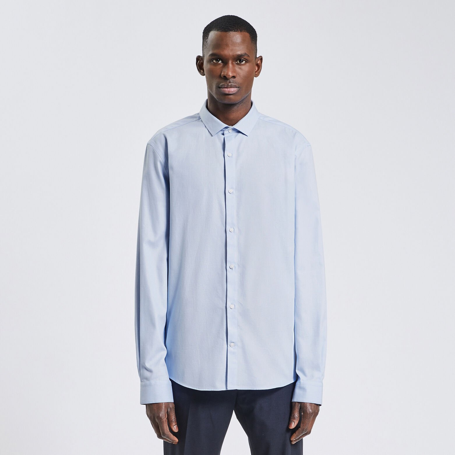 Chemise regular unie coton biologique Bleu clair