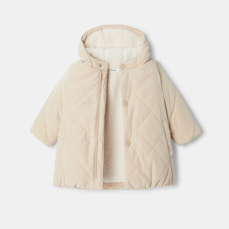 Manteau matelassé doublé à capuche beige mixte Absorba