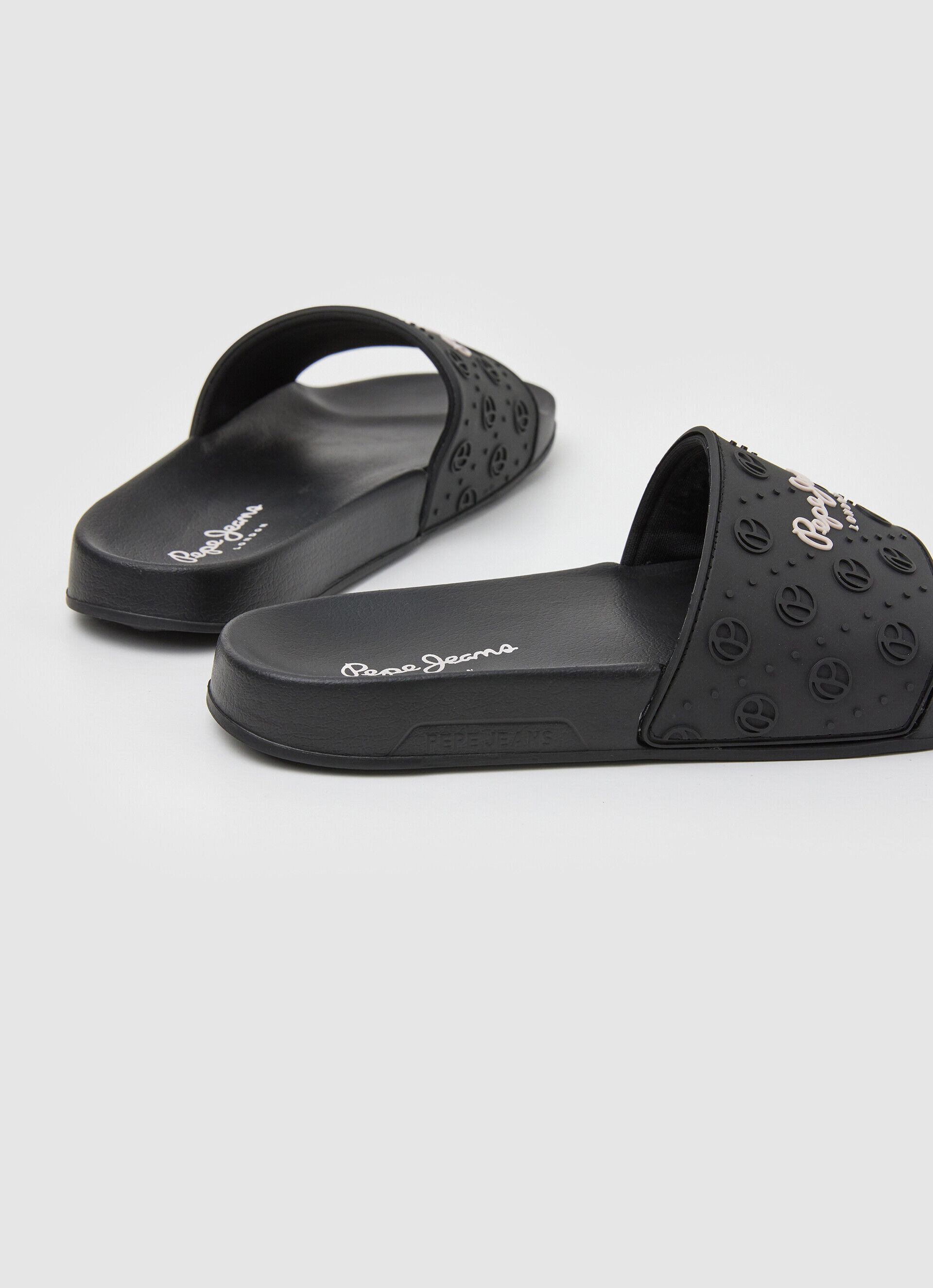 Chinelo de praia liso SLIDER - preto