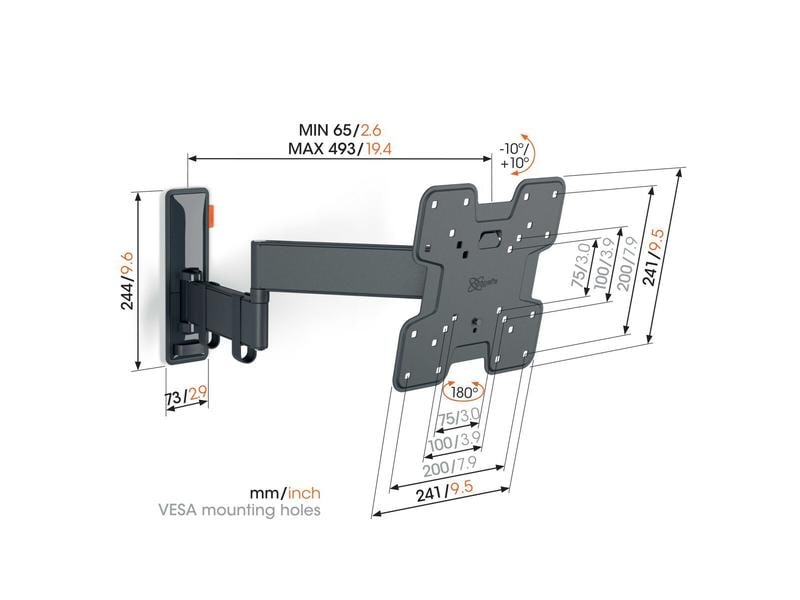 Vogel's Wandhalterung TVM 3245 Schwarz Schwenkbare TV-Wandhalterung (Schwarz)