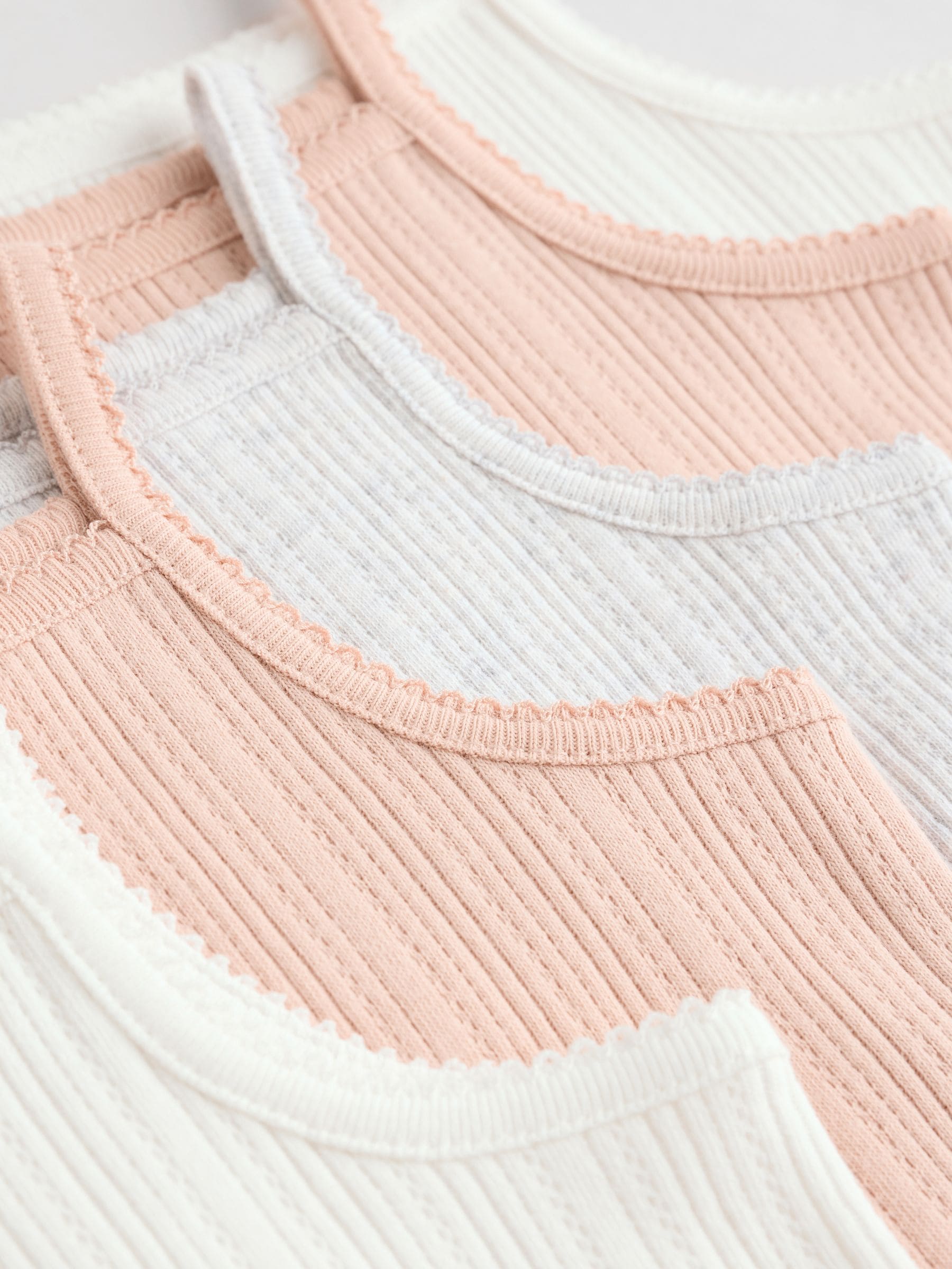 Roze - 5 Pack Vest Pointelle Baby Bodysuits