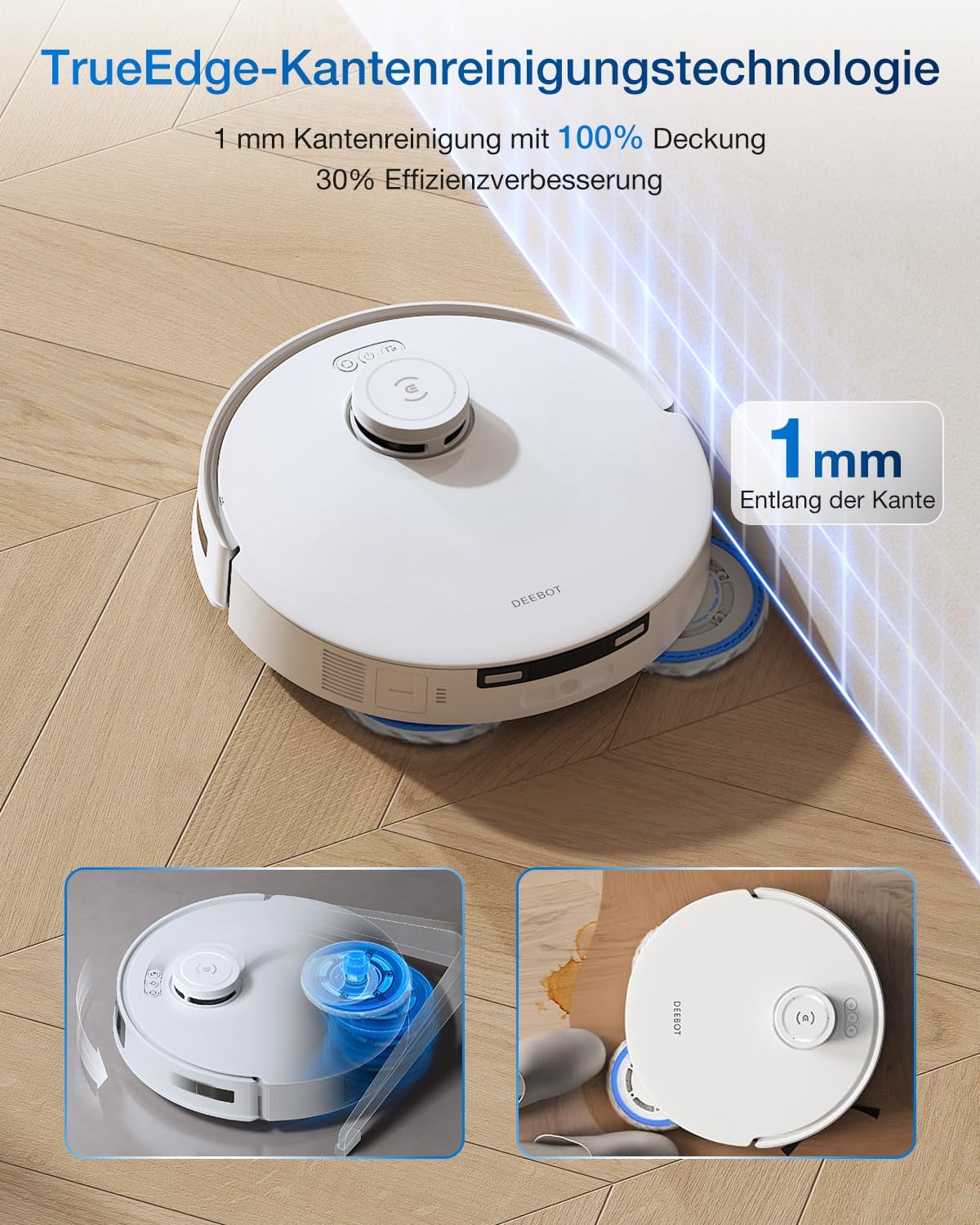 ECOVACS DEEBOT T30C Pro Omni GEN 2 Saugroboter mit Wischfunktion, 15400Pa Saugkraft, Auto-Entleerung, Heißlufttrocknung, 200min Laufzeit, Ideal für Tierhaare & Teppiche(T30C PRO Iteration)