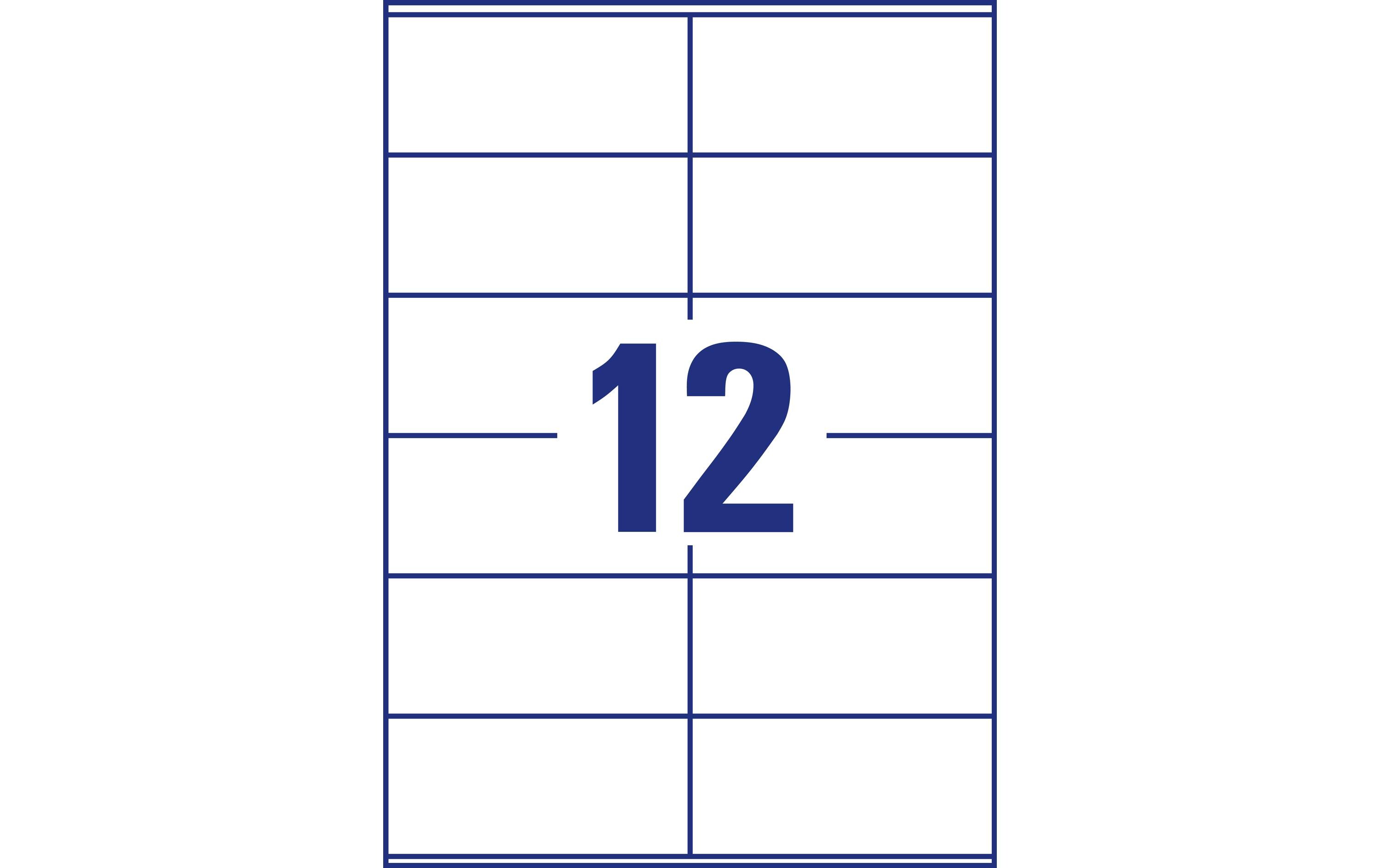 Universal-Etiketten 3424 105 x 48 mm, 100 BlattWeisse Aufkleber, permanent haftend