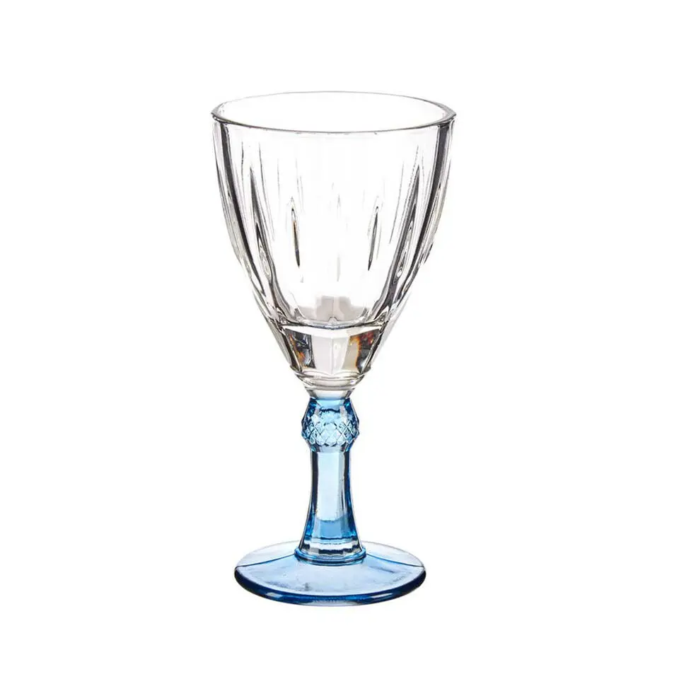 Vivalto - Wijnglazen Exotic Collection - 6x - blauw - voet 275 ml