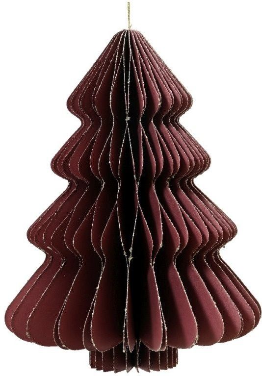Decoris - Papieren Kerstbal - Ossenbloed - 20 cm