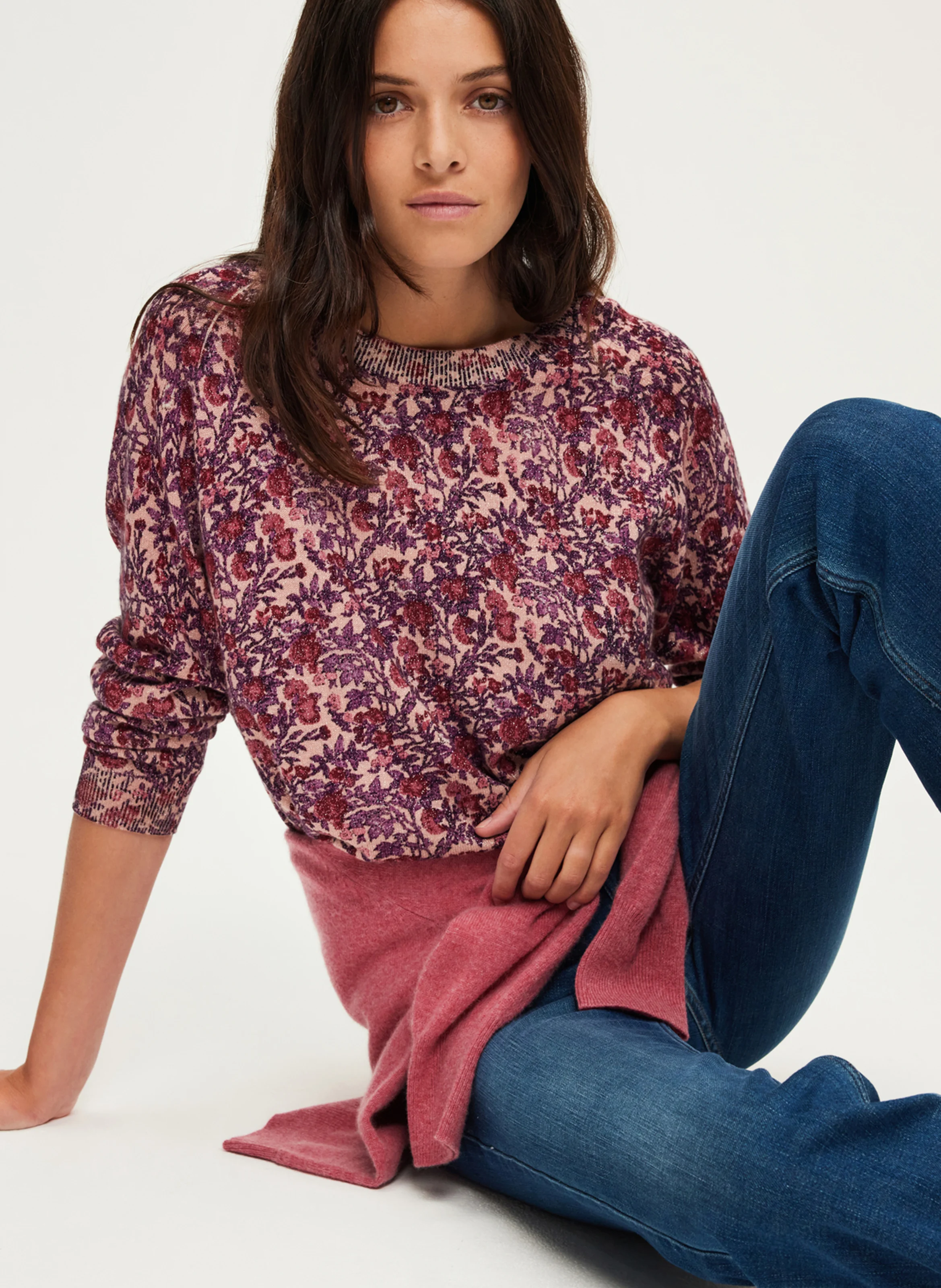 JALYSSA - Pull droit col rond en laine mélangé | Rouge
