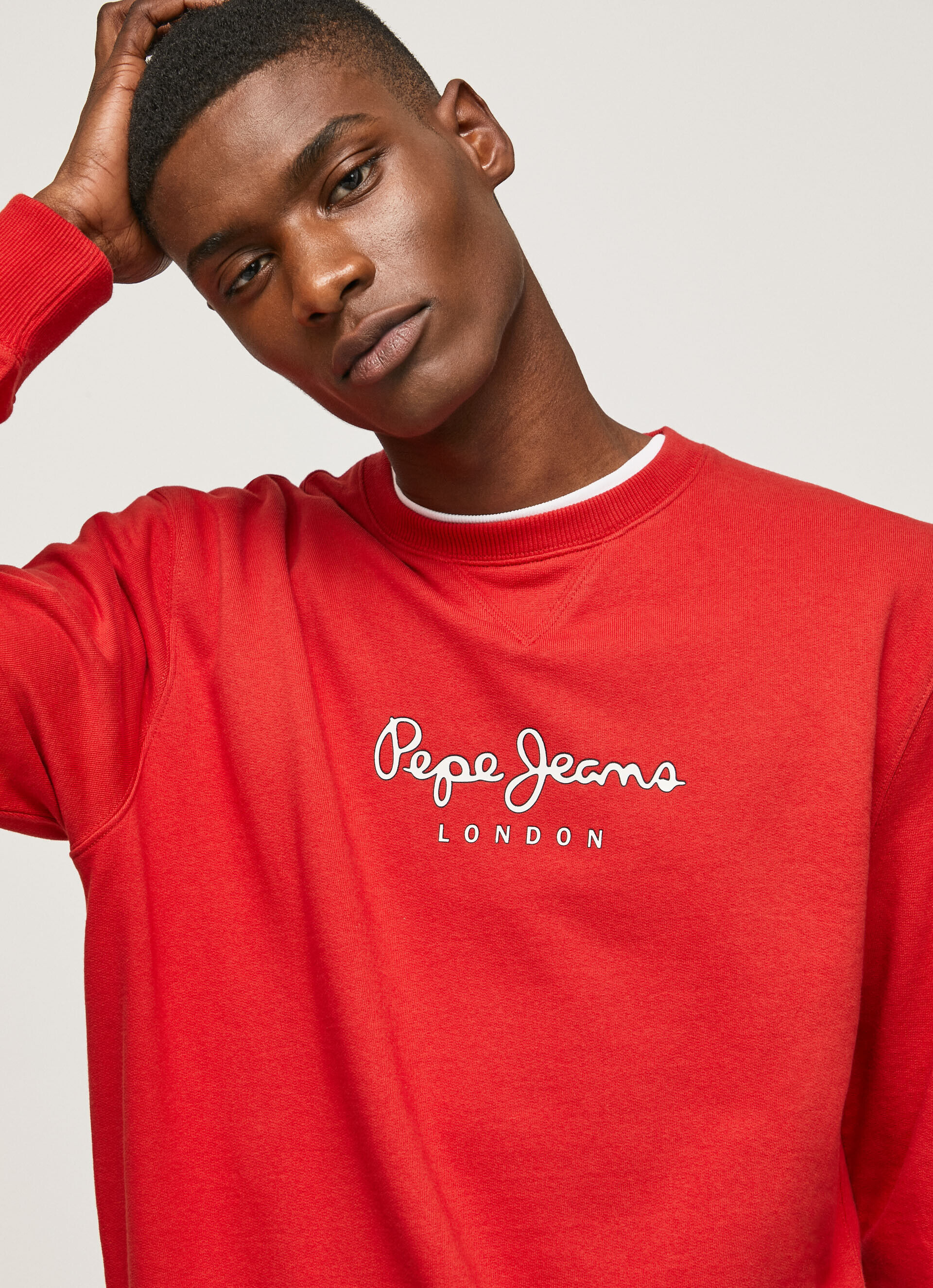 Moletom de algodão com logo estampado - vermelho estúdio