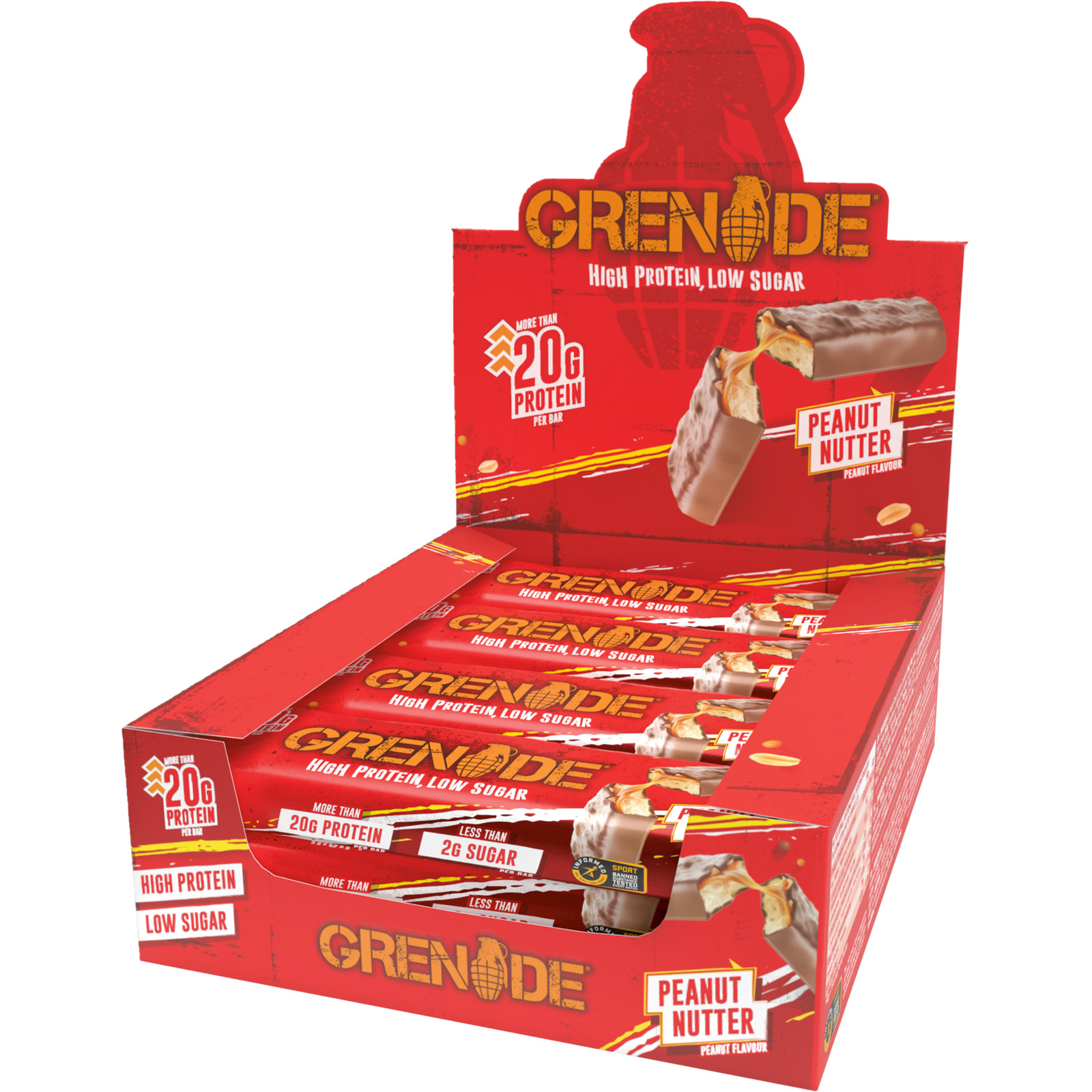 Grenade High-Protein Riegel Peanut Nutter 12 x 60 g