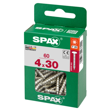 Spax schroef bolkop wirox 4x30 mm 60 stuks