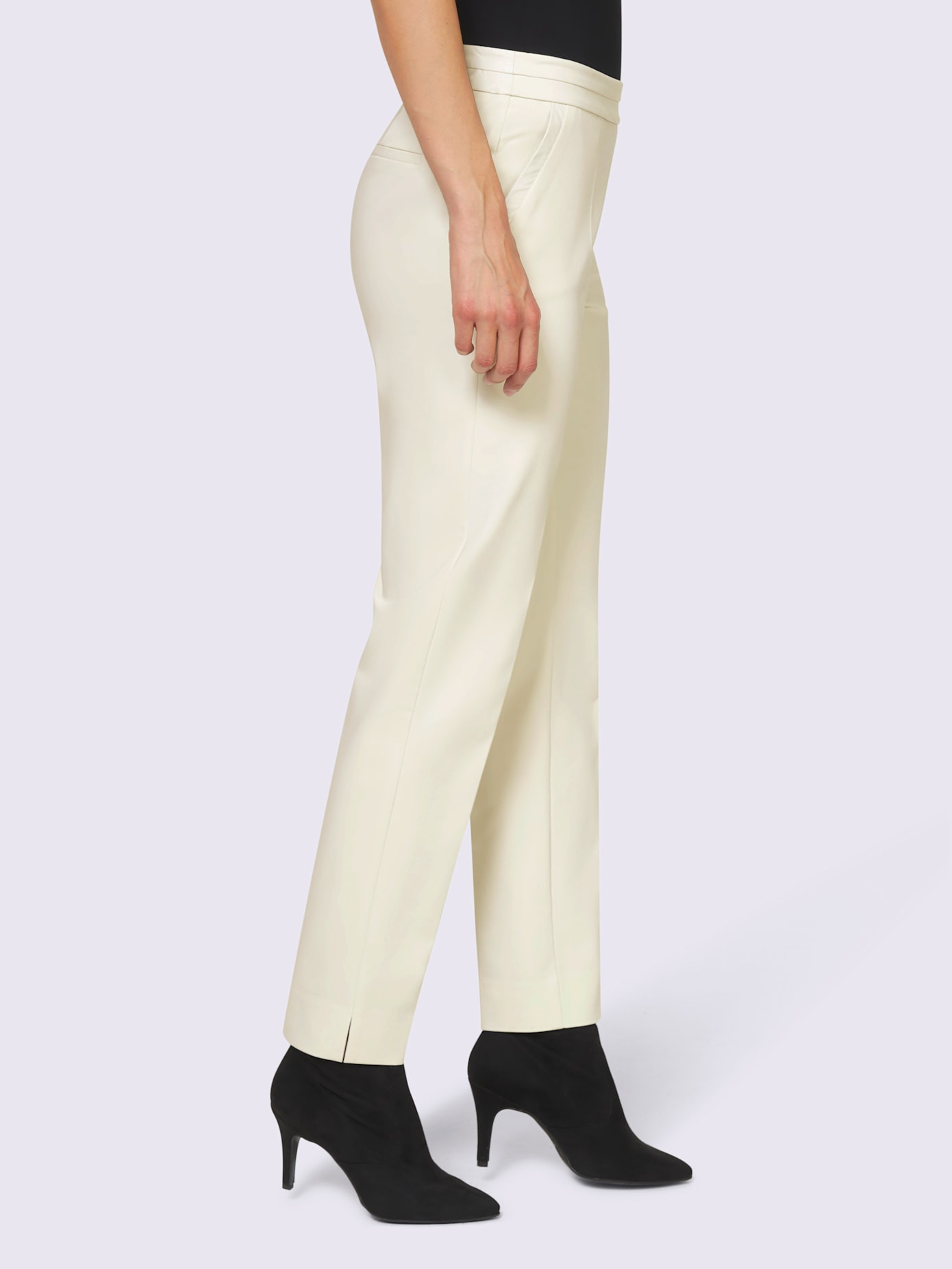 Pantalon effet ventre plat ceinture synthétique