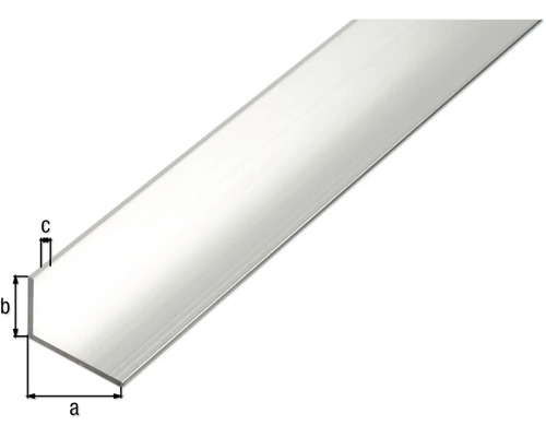 Aluminium hoekprofiel, natuurlijke afwerking, 50x20x2 mm, 2,6 m