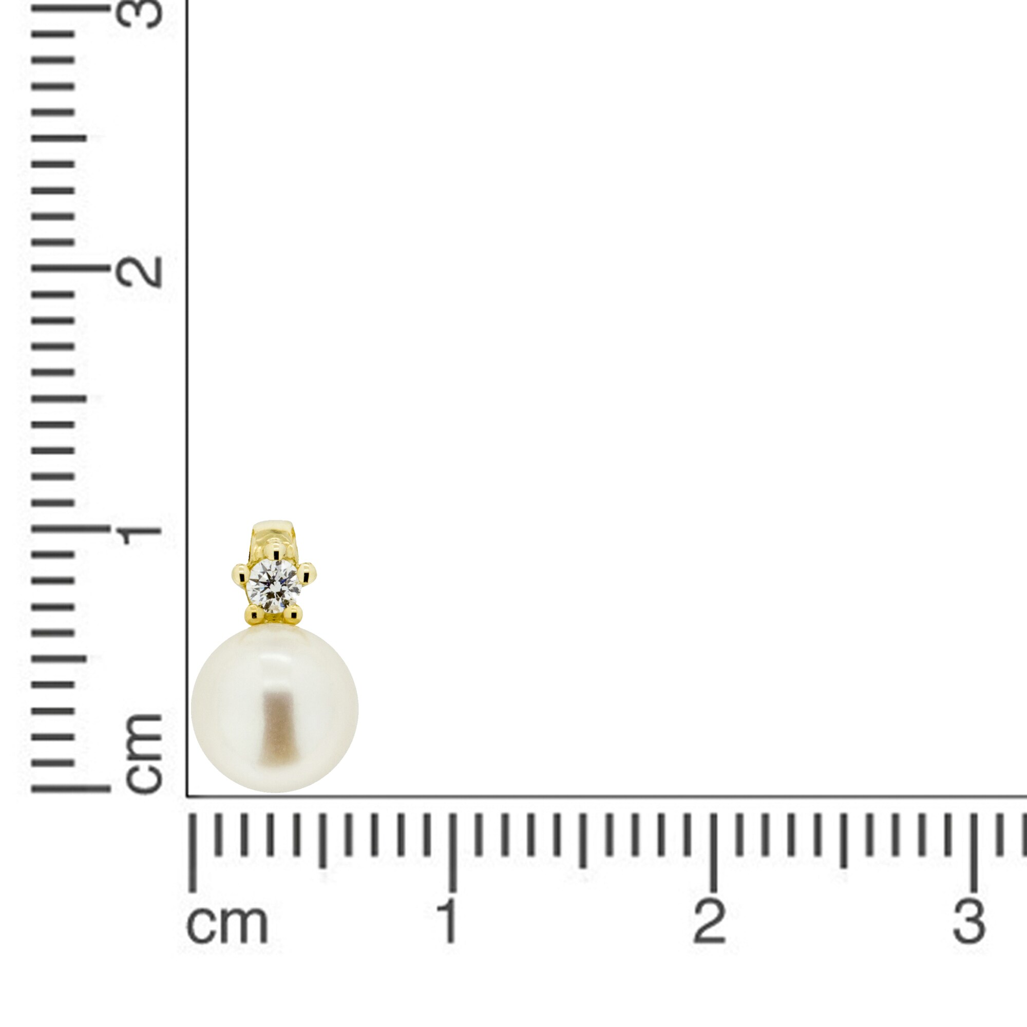 Orolino Anhänger 585 Gold mit Brillant 0,03ct. + Perle weiß 5,5-6mm