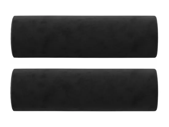 Canapé 3 places avec oreillers décoratifs noir 180 cm velours
