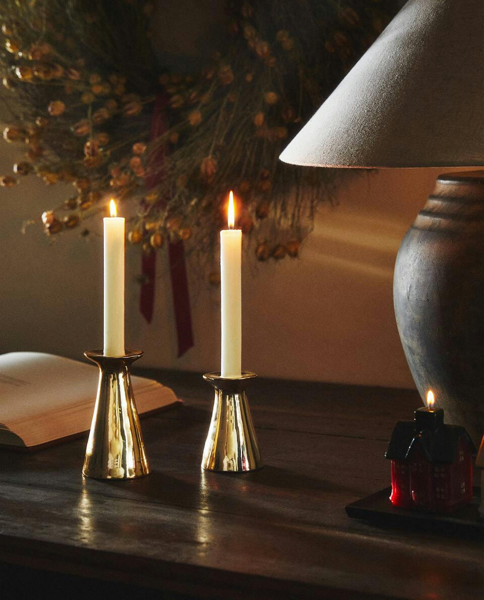 Castiçal de Natal Geométrico em Porcelana