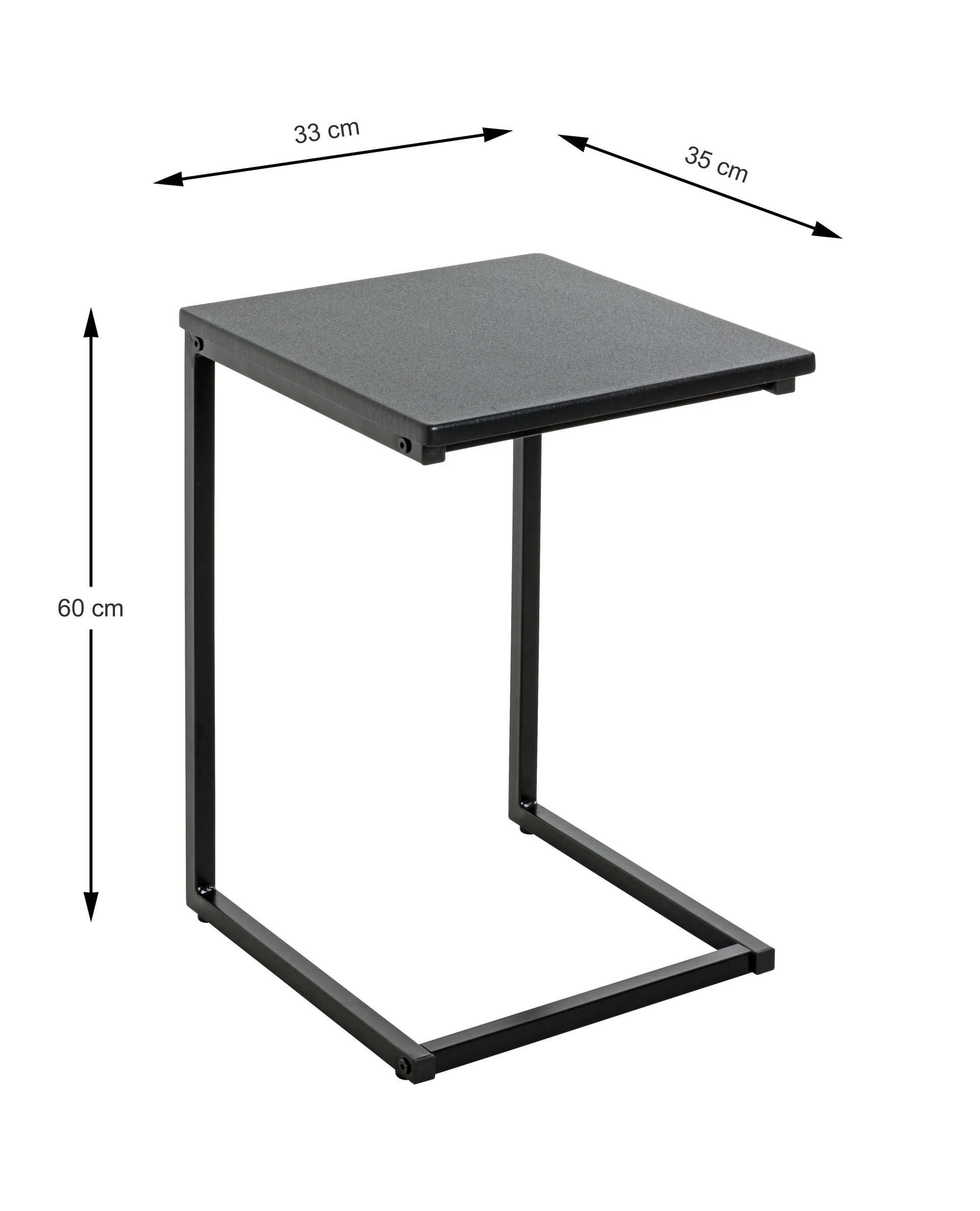 Beistelltisch 33 x 60 x 35 cm schwarz