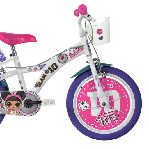 Bicicleta infantil Lol Surprise de 16 polegadas para crianças de 5 a 7 anos