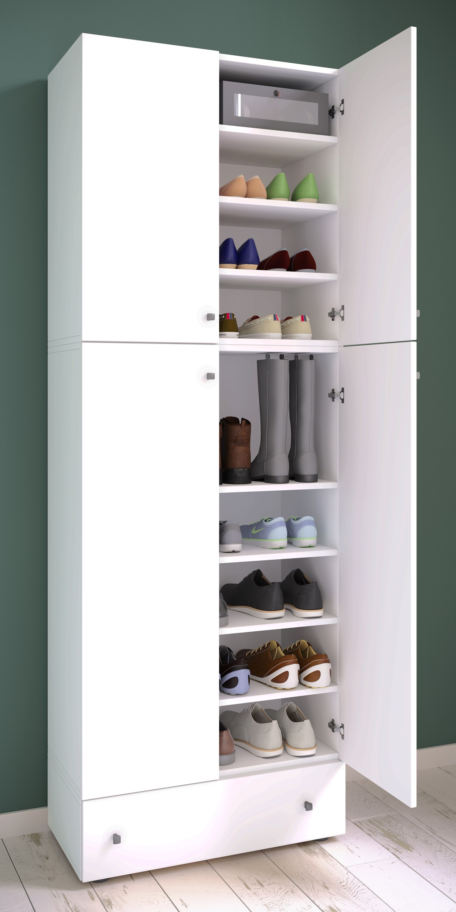 VCM XXL Schuhschrank Kleiderschrank Schuhe Schrank Dielenschrank Lona 9f Schublade