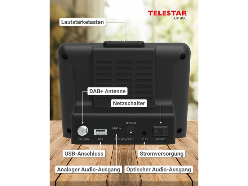 Telestar TOP 400 Schwarz HiFi-Adapter mit DAB /FM und Internetradio