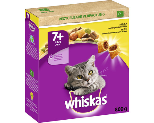 Whiskas 7+ droog kattenvoer met kip, 800 g