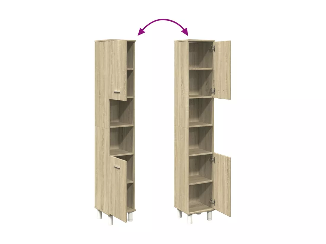 Armoire de salle de bain chêne sonoma 30,5x30x179 cm